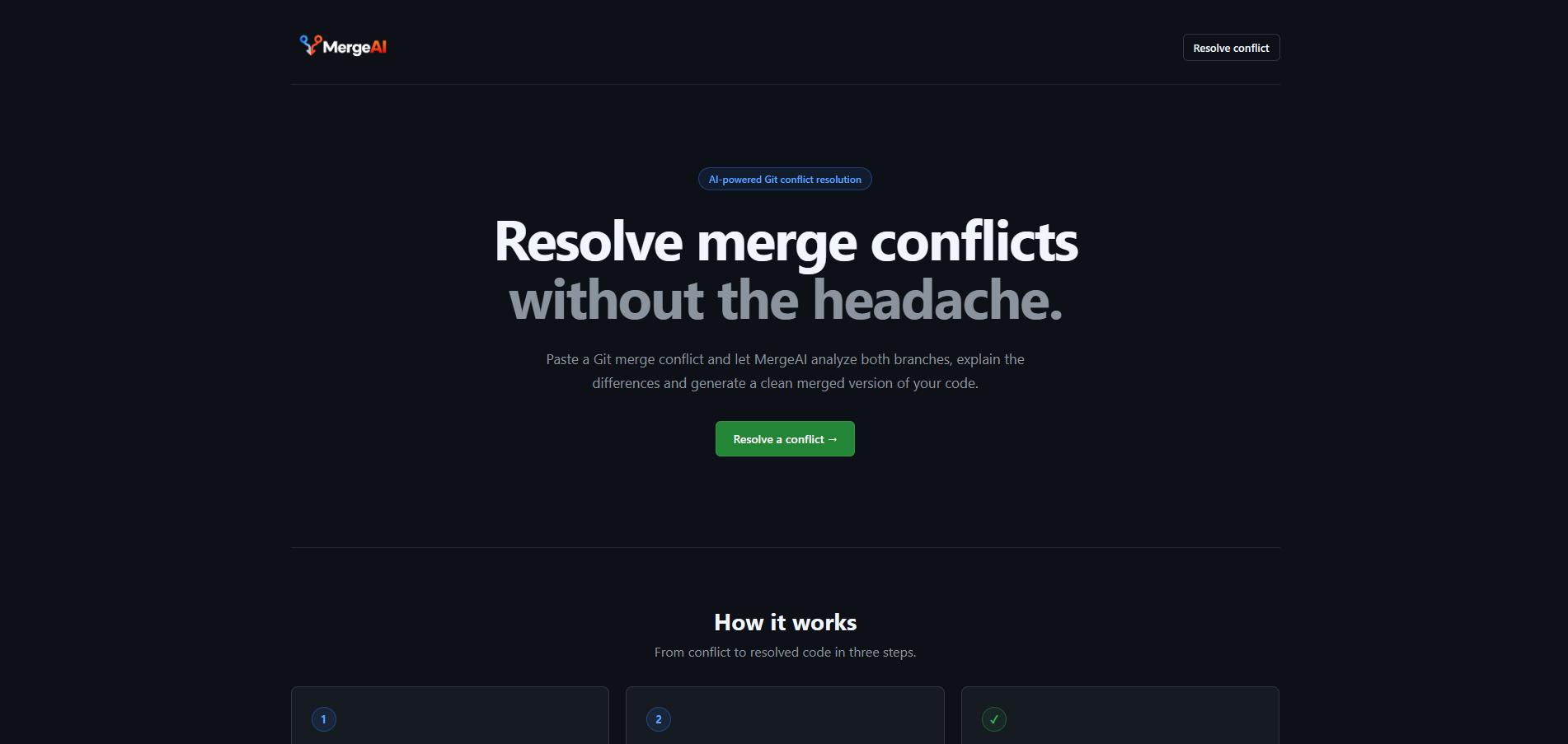 Capture du projet MergeAI